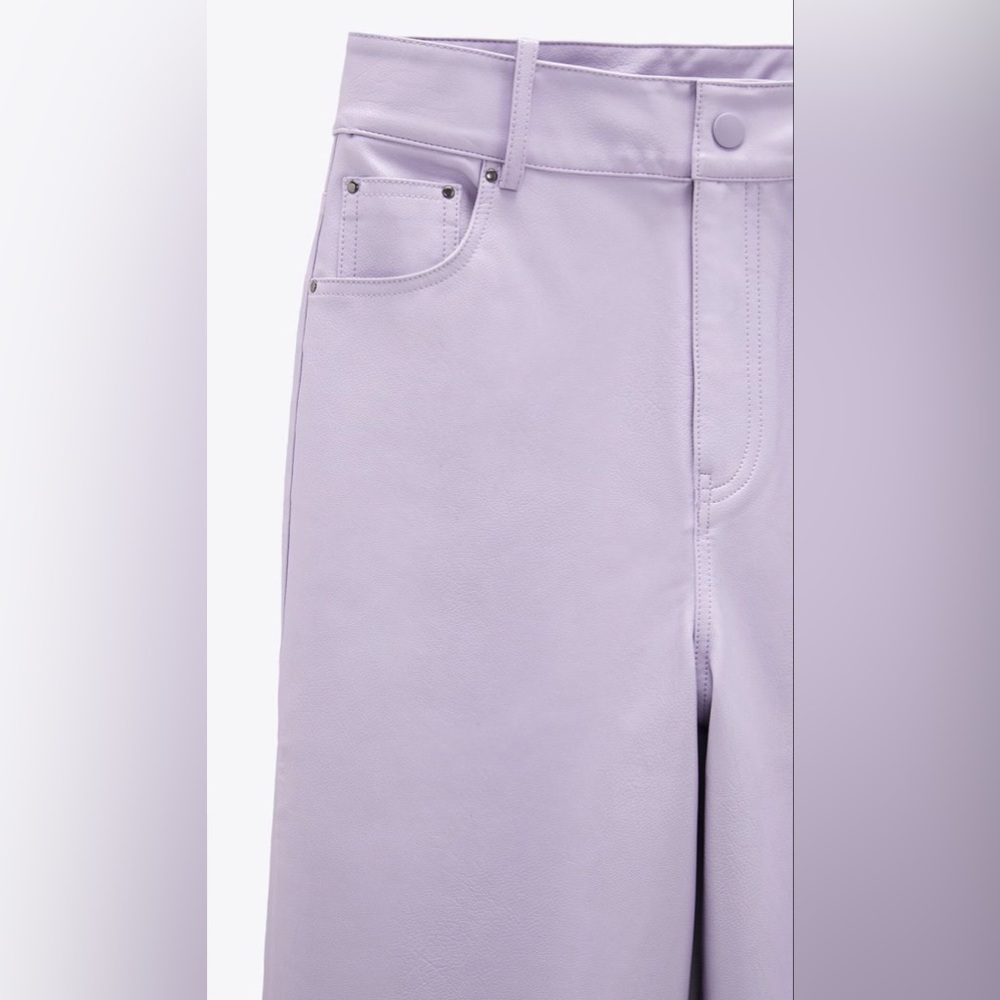 ZARA FAUX LEATHER PANTS LILAC